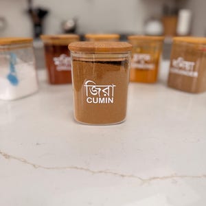 Dual Language Spice Jar Labels: Water Resistant Vinyl Pantry Organisation. Labels only image 13
