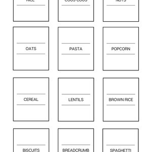 Dry Food Pantry Labels Digital Download • Kitchen collection  • Pantry • Minimalist • Home Organisation • Cooking • Instant Download