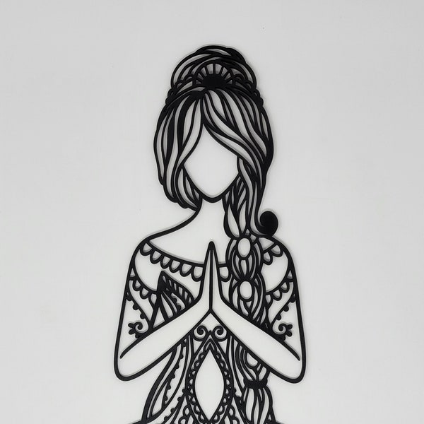Namaste Girl, Yoga Wall Art, Meditation Decor, Home Decor