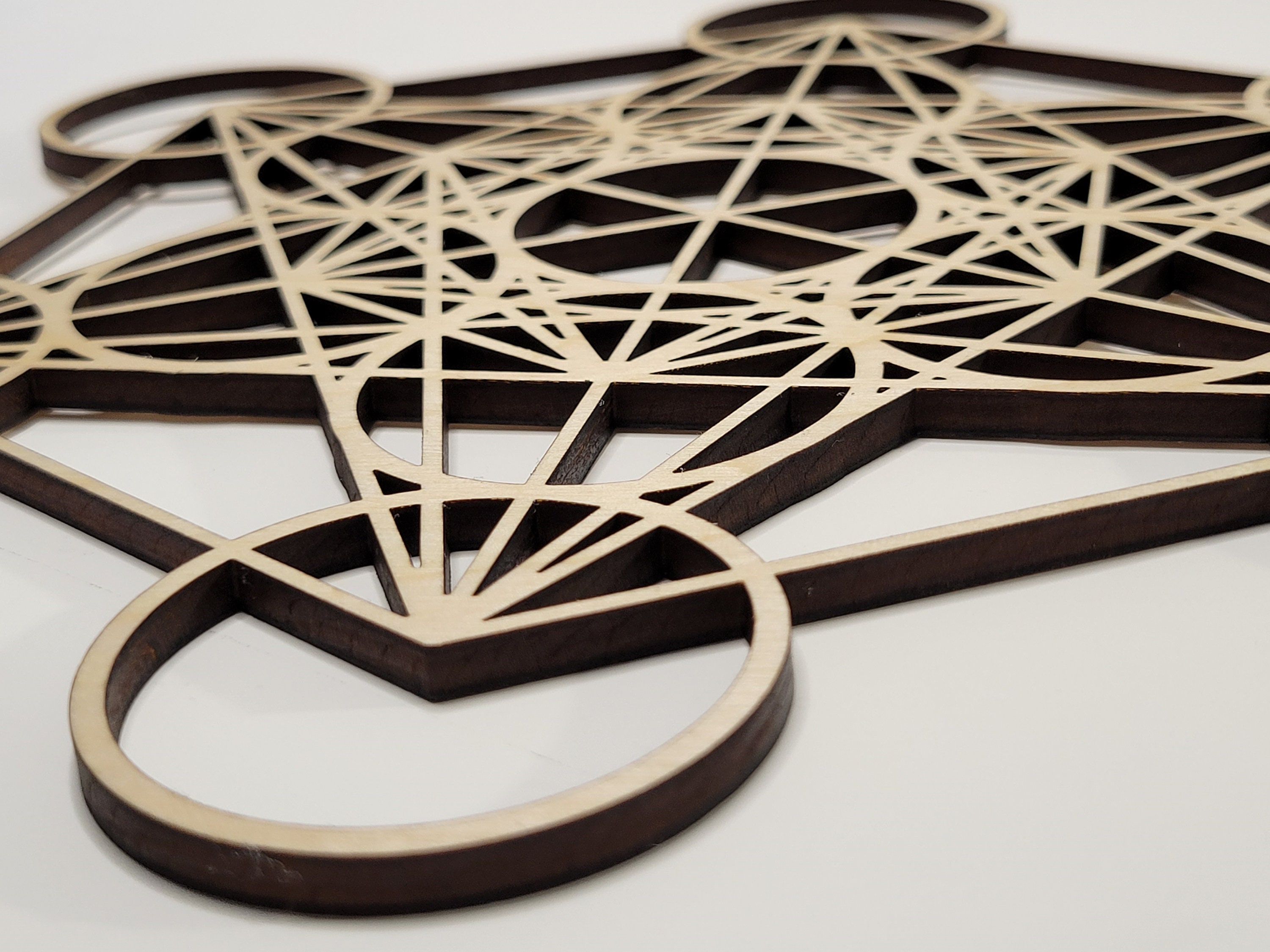 Metatron's Cube Wanddekoration – 30 Cm, Aus Holz, Heilige Geometrie Für Meditation, Energie & Raumdekoration