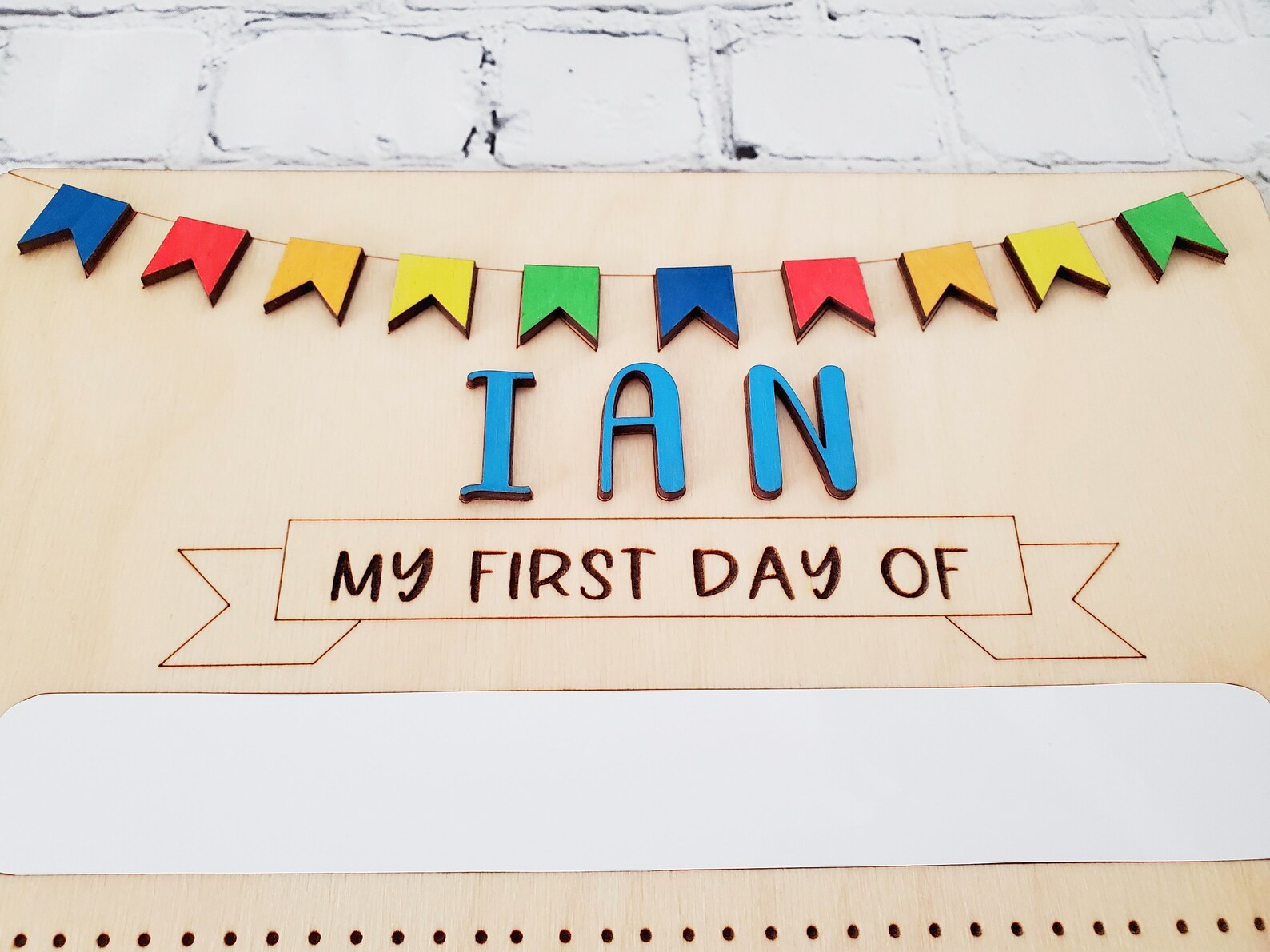 Letrero de madera personalizado para el primer día de clases: tablero ...