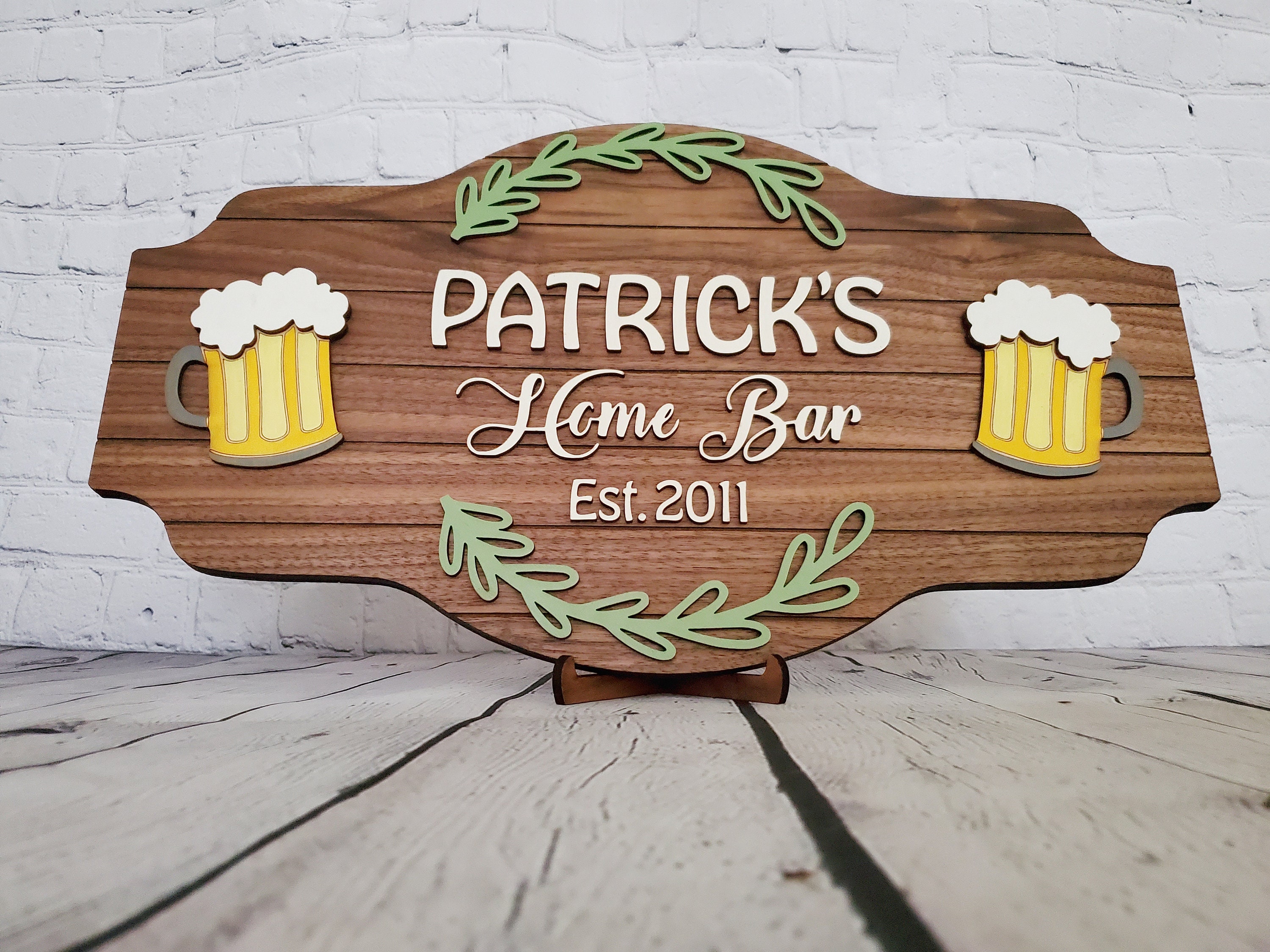 Personalized Wooden Home Bar Sign Custom Beer Sign Man Cave Etsy UK