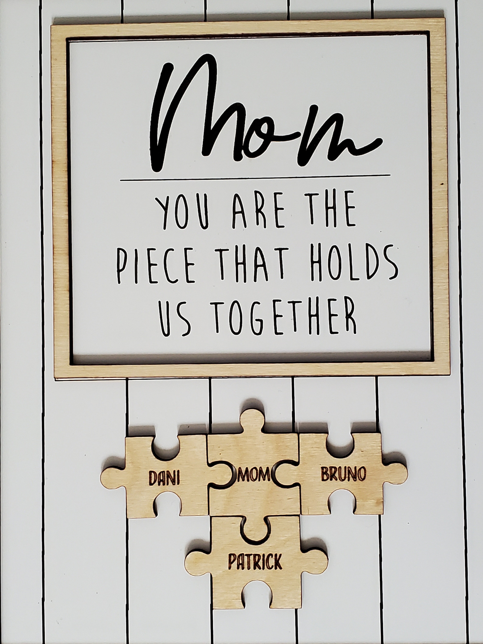 Personalized / Custom Mom's Puzzle Sign Mom Piece that Etsy