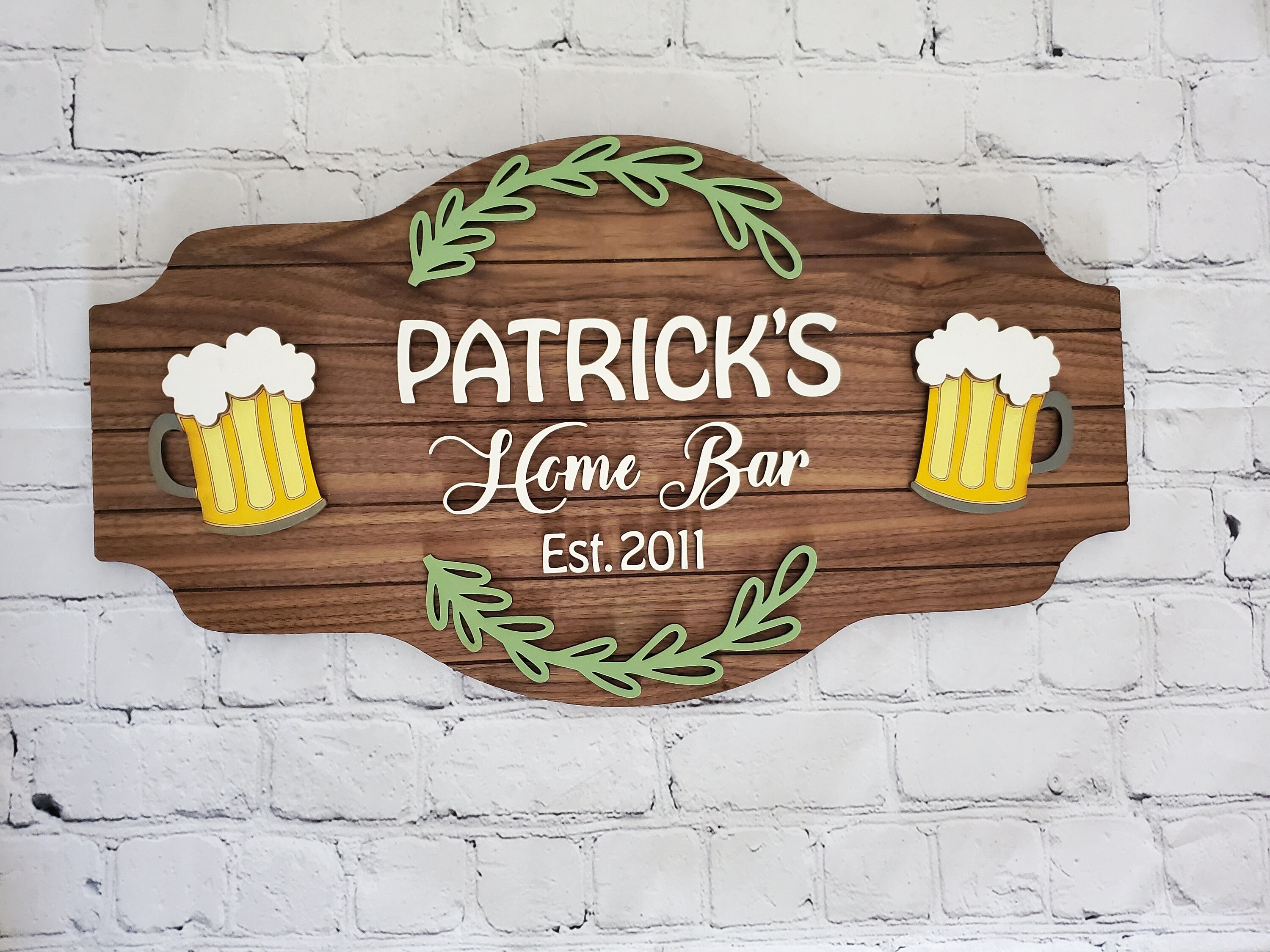 Personalized Wooden Home Bar Sign Custom Beer Sign Man Cave Etsy UK