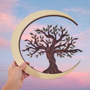 Tree of Life Wall Decor, Wooden Tree of Life, Tree of Life and Moon Wood Sign, Home Decor