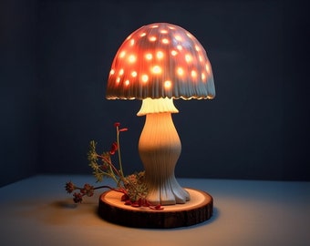 Handmade mushroom lamp mushroom lights nightstand lamp mid century lamp mushroom decor gift for her