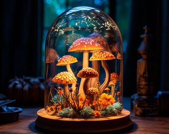 Handmade mushroom lamp mushroom table lamp nightstand lamp mushroom night light mushroom decor