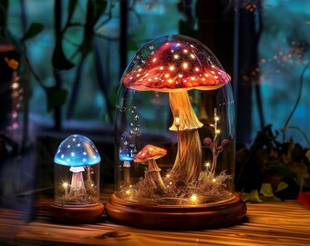 Handmade mushrooom lamp mushroom lights table lamp mushroom gifts mid century lamp home decor