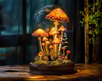 Handmade mushroom lamp mushroom light custom night light mid century lamp gift for home decor