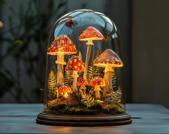 Handmade mushroom lamp mushroom night light nightstand lamp table lamp gift for home decor