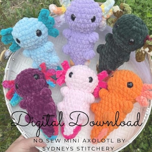 Mini Axolotl nicht nähen / Häkelanleitung / anfängertauglich