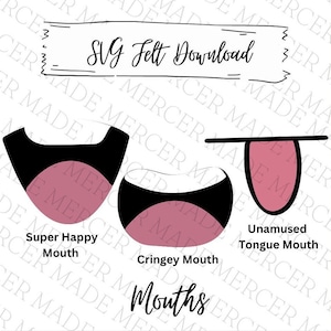 Mouth Bundle Felt Download / Amigurumi/ Felt Eyes/ Digital Download