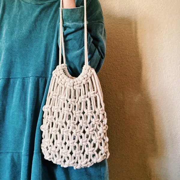 Handmade macrame market bag, zero waste market bag, handmade market bag, macrame market bag