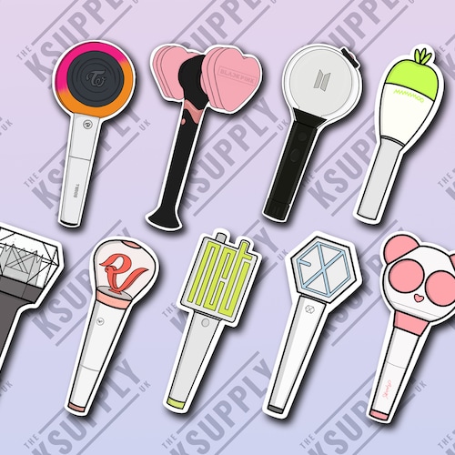 Kpop Lightsticks High Quality Stickers Kpop Bts Twice Etsy Singapore
