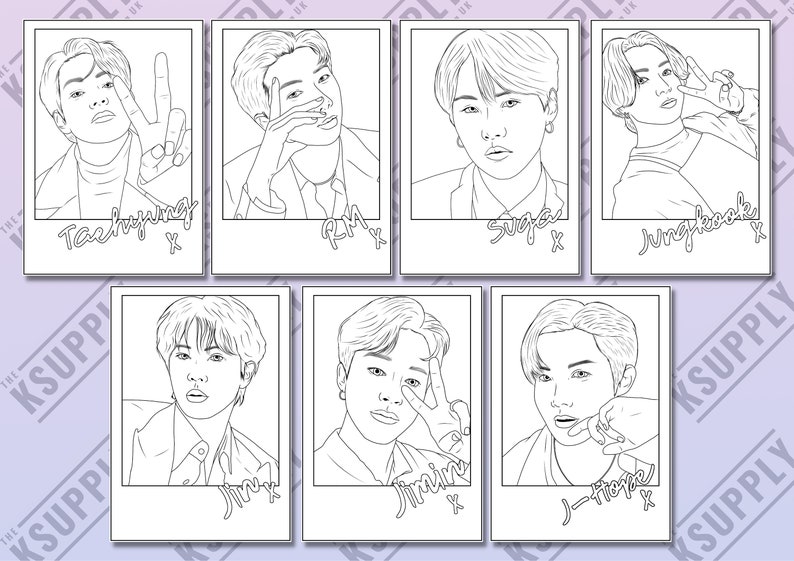 Digital Download BTS A4 COLOURING BOOK Kpop Bts Art High - Etsy