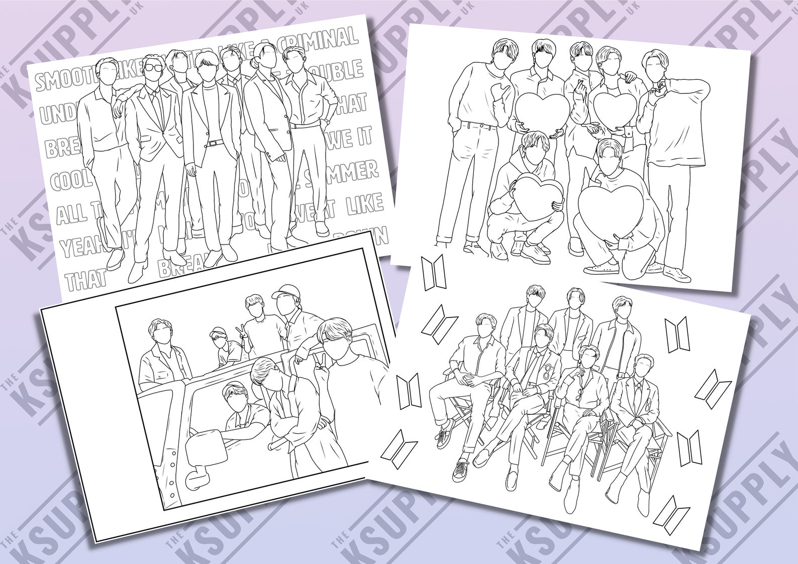 Digital Download BTS A4 COLOURING BOOK Kpop Bts Art High - Etsy