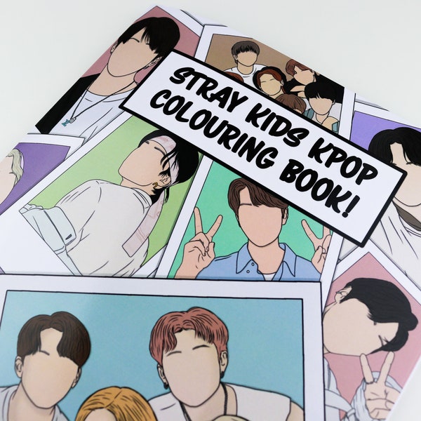 STRAYKIDS A4 COLOURING BOOK, Kpop, Skz, Art, High Quality A4 Colouring book, all ages, Art, Stray Kids, Colouring pages, Kpop gift