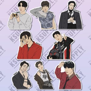 ATEEZ OT8 Hochwertige Kpop Aufkleber, Hongjoong, Seonghwa, Yunho, Yeosang, San, Mingi, WooYoung, Ateez, Ateez Aufkleber, Kpop Merch, Kpop