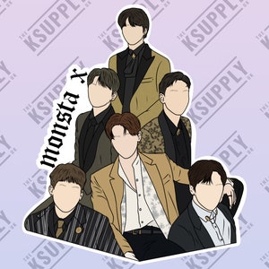 MONSTA X High Quality Stickers, KPOP, Shownu, Minhyuk, Kihyun, Hyungwon, Joohoney, I.M, Merch, Stickers, Kpop Merch, Kpop art, kpop sticker