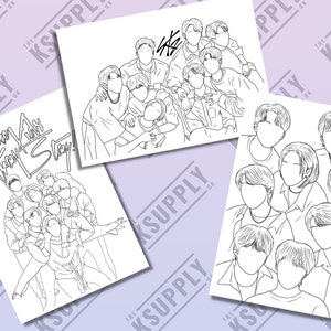 Digital Download SKZ A4 COLOURING BOOK, Kpop, Skz, Art, High Quality A4