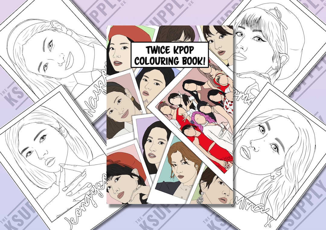 Digital Download TWICE A4 COLOURING BOOK, Kpop, Twice, Art, High