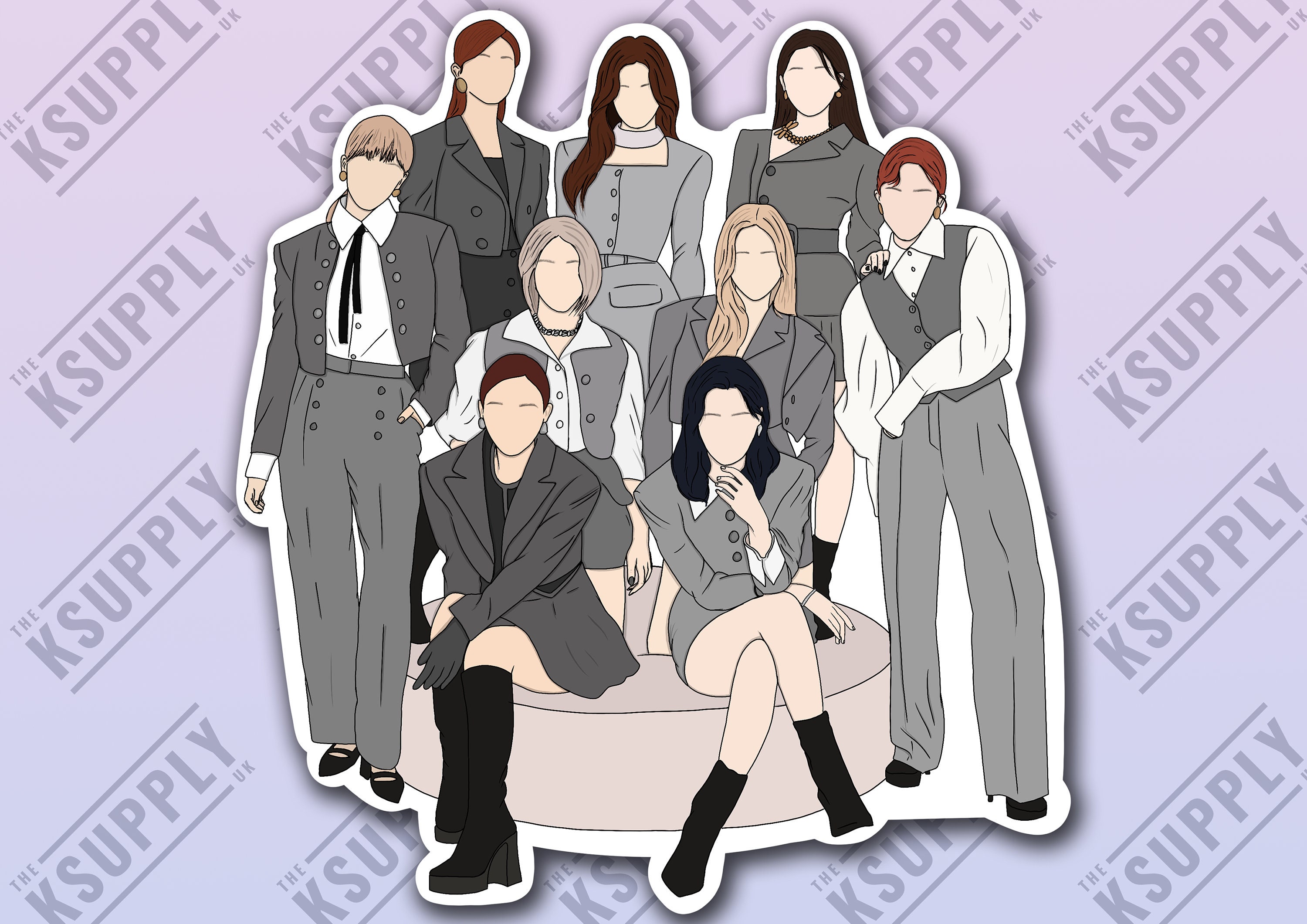 TWICE High Quality Stickers, KPOP, Eyes wide open, Twice OT9, Nayeon, Sana, Jihyo, Twice Sticker, Kpop Merch, Kpop art, Once, kpop sticker