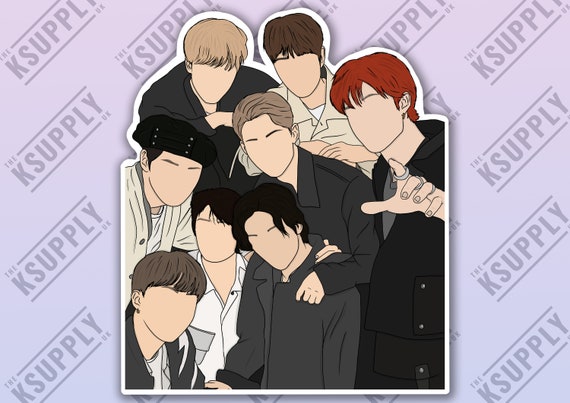 Stray Kids OT8 High Quality Sticker, KPOP, SKZ Hyunjin, Bangchan