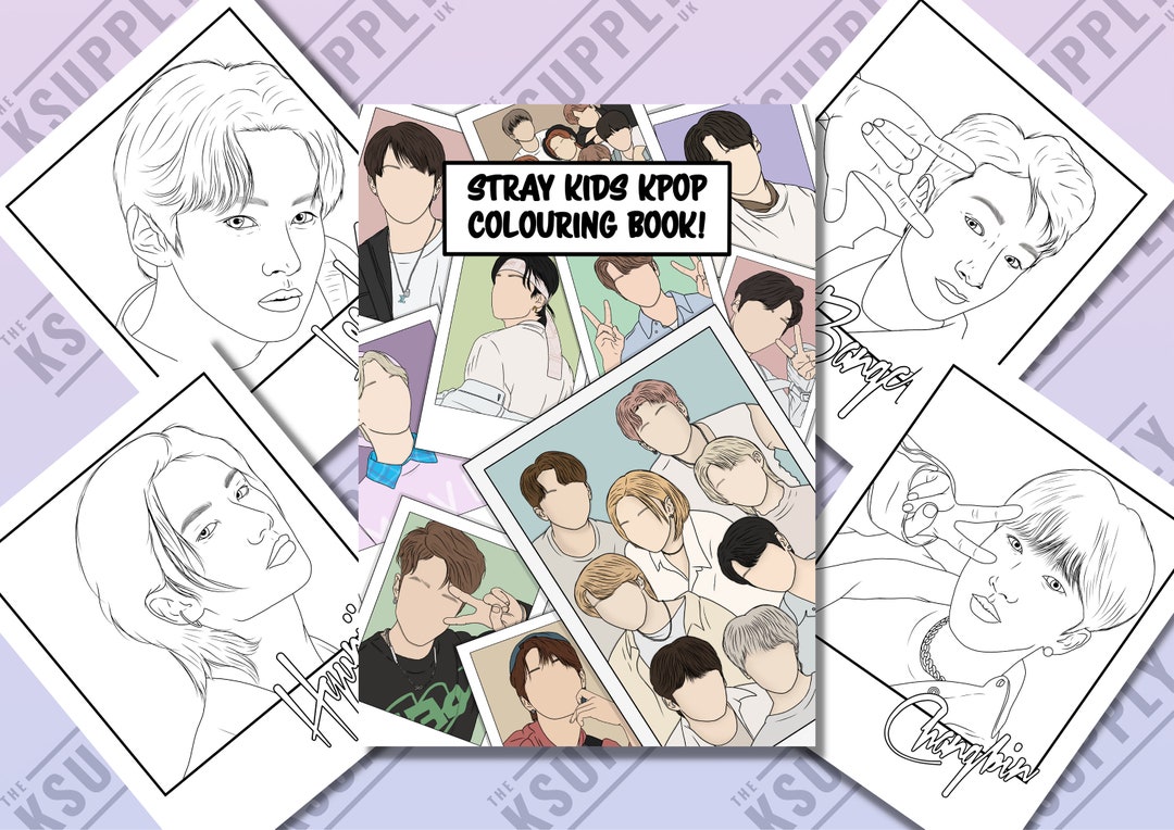Digital Download SKZ A4 COLOURING BOOK, Kpop, Skz, Art, High Quality A4