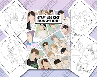 BTS livre de coloriage: Livre de coloriage anti-stress pour adultes -  Bangtan livre de coloriage pour KPOP & Army Fans ,50 page de dessins bts  Jin,  RM, Jimin, V et Jungkook.