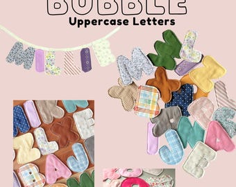 PDF 4" Puffy Letter Template & Tutorial, Puffy Letters Instant Download, Puffy Letter Fabric Banner, Nursery Decor, Puffy letter templates