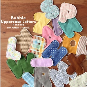 Ghirlanda di lettere o nomi in tessuto a bolle da 4" in PDF, modello per ghirlanda di lettere a bolle, ghirlanda di lettere in tessuto, ghirlanda di nomi in tessuto a bolle, lettera a bolle