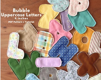 PDF 4" Bubble fabric letter or name garland, Bubble letter garland pattern, Fabric letter garland, Fabric bubble name garland, Bubble letter