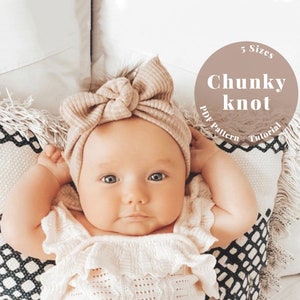 Bow headband PDF sewing pattern, Bow headband pattern and tutorial, Baby, toddler, child and adult headband pattern, Knot bow sewing pattern