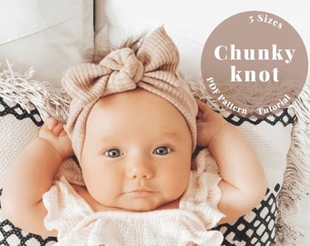 Bow headband PDF sewing pattern, Bow headband pattern and tutorial, Baby, toddler, child and adult headband pattern, Knot bow sewing pattern