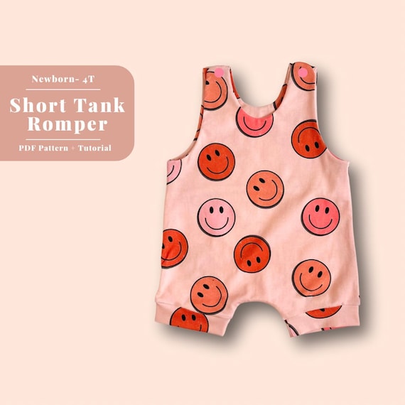 Baby short romper pattern, Baby summer romper pdf, Summer baby tank romper pattern, Baby short romper, Baby romper pattern, Baby pdf pattern