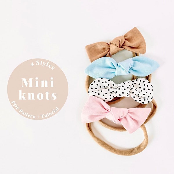 Hair Bow Sewing PDF Pattern and Tutorial, Baby Hair Bow Pattern, Easy knot bow PDF pattern, Baby bow Headband sewing pattern, Kids Hair Bow