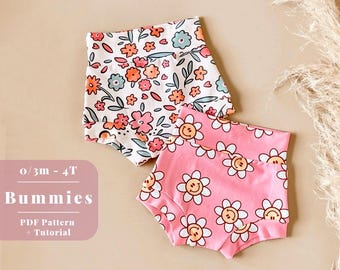 Bummie shorts pdf sewing pattern, Bummies sewing pattern, Baby bummies pattern, Baby bummies sewing pattern, Girl Bummies, Bummies pattern