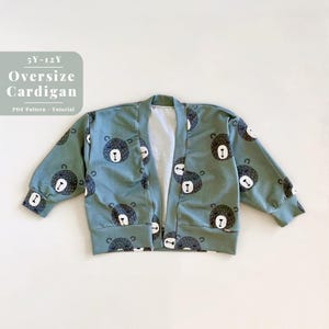 Pocket Cardigan Sewing Pattern for kids, Cardigan sweater sewing pattern, Kids cardigan pattern, Kids sweater cardigan pattern, Kid Cardigan
