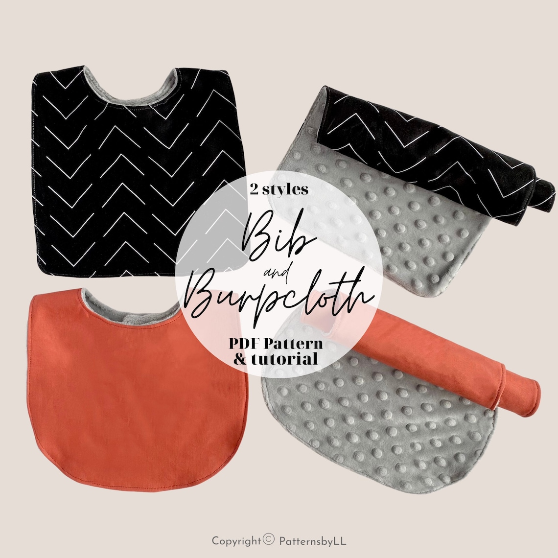 Bib and Burp Cloth sewing pattern Baby bib PDF sewing Etsy
