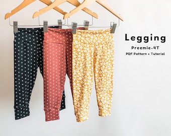 Easy leggings pattern for baby and toddler, Baby leggings PDF sewing pattern, Baby and toddler leggings pattern, Baby leggings pattern PDF