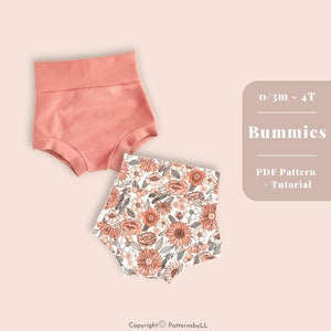 Bummies pdf pattern, Bummies sewing pattern, Baby bummies pattern, Bummies sewing pattern, Baby girl Bummies pdf, high waisted baby bummies