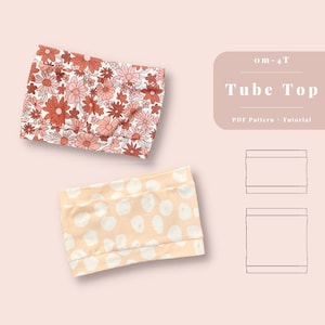 Girls tube top sewing pattern, Baby tube top pattern, Tube top sewing pattern, Girls top sewing pattern, Girls crop top pattern, Tube top