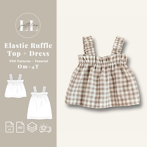 Baby Ruffle Summer Tank Top Sewing Pattern, Baby ruffle top pattern, Baby Summer top pattern, Girls Summer Ruffle Top, Baby Tank Top Pattern