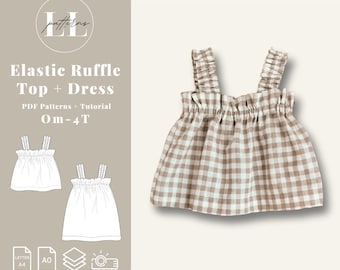 Baby Ruffle Summer Tank Top Sewing Pattern, Baby ruffle top pattern, Baby Summer top pattern, Girls Summer Ruffle Top, Baby Tank Top Pattern