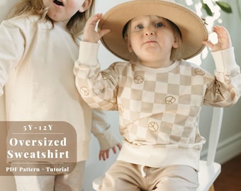 Kinder Sweatshirt Schnittmuster, Oversize Sweatshirt Schnittmuster, Kinder Sweatshirt Schnittmuster, Easy Sweatshirt Schnittmuster, Kinder Sweatshirt