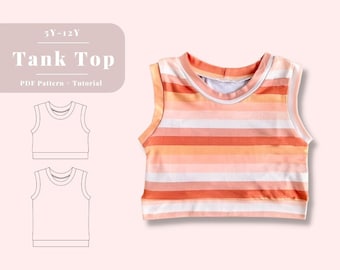 Kids tank top pattern, Kids tank sewing pattern, Easy tank top pattern, Kids tank top, Tank top pdf pattern, Tank top kids pattern, Tank top