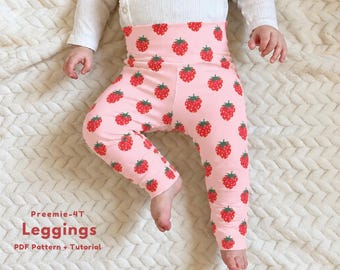 Toddler Girls Leggings Pants Sewing Pattern for Beginners, Baby Legging Pants Pattern for Toddlers, PDF Toddler Comfy Legging Pants Pattern