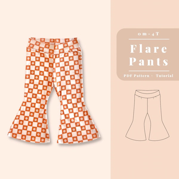 Flared pants pattern for girls, Girls flared pants pattern, Baby flare pants, Flare pants pdf pattern, Girls flare pants, Flare pants pdf