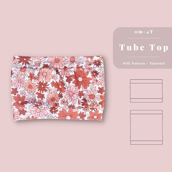 Baby tube top pattern, Toddler tube top pattern, Tube top sewing pattern, Baby crop top pattern, Baby tube top, Toddler tube top, Tube top