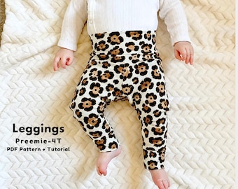 Baby boy and girl legging sewing pattern PDF download, Baby leggings PDF download, Boy or girl baby leggings pattern, Baby pant leggings